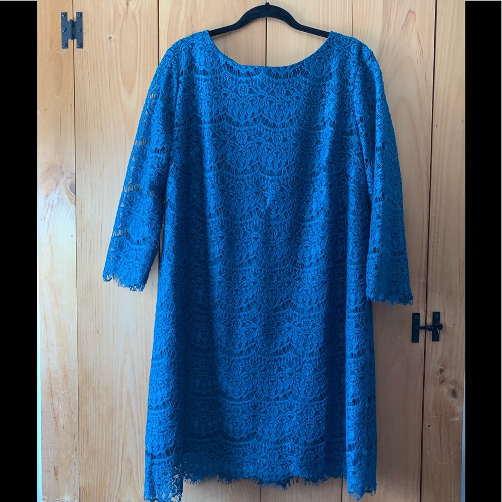 🌈 RN Studio Teal Blue/Green Lace Sheath Dress